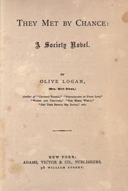 Cover of: They met by chance by Olive Logan