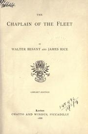 Cover of: The chaplain of the fleet by Walter Besant, Walter Besant