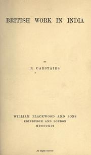 Cover of: British work in India