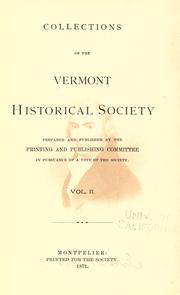 Cover of: Collections of the Vermont Historical Society by Vermont Historical Society.
