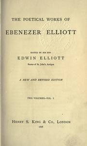 Cover of: Poetical works by Ebenezer Elliott