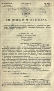 Cover of: Report of the Secretary of the Interior by United States. Dept. of the Interior.