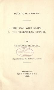 Cover of: I. The war with Spain.: II. The Venezuelan dispute.