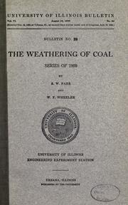 Cover of: The weathering of coal. by Parr, Samuel Wilson