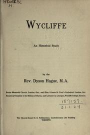 Cover of: Wycliffe: an historical study