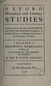 Cover of: Keigwin's rebellion, (1683-4): an episode in the history of Bombay.
