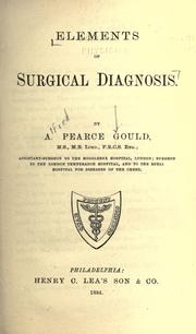 Cover of: Elements of surgical diagnosis.