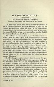 Cover of: The five million loan by William Watts Folwell