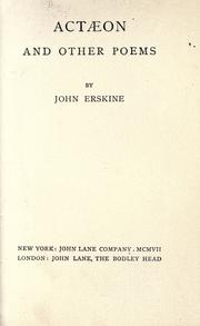 Cover of: Actaeon by Erskine, John