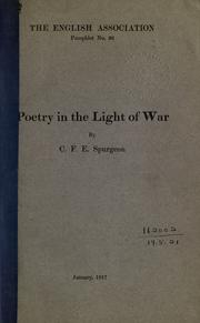 Cover of: Poetry in the light of war. by Caroline Frances Eleanor Spurgeon
