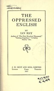 Cover of: The oppressed English.