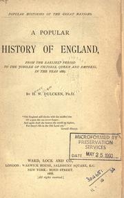 Cover of: A popular history of England by H. W. Dulcken