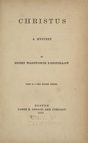 Cover of: Christus by Henry Wadsworth Longfellow
