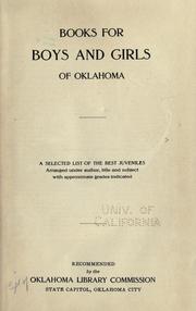 Books for boys and girls of Oklahoma by Oklahoma. Library Commission.