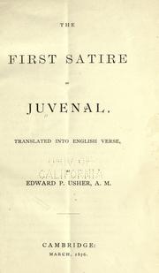 Cover of: The first satire of Juvenal