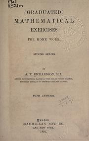 Cover of: Mathematical exercises for home work. by A.T Richardson