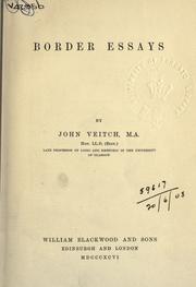 Cover of: Border essays. by John Veitch