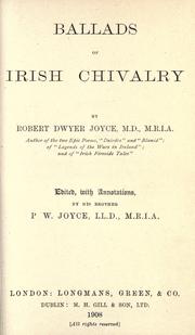 Cover of: Ballads of Irish chivalry by Robert Dwyer Joyce