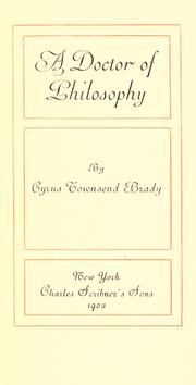 Cover of: A doctor of philosophy: [a novel]