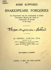 Cover of: Some supposed Shakespeare forgeries by Ernest Philip Alphonse Law