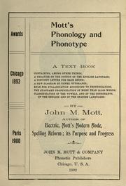 Cover of: Mott's phonology and pnonotype: a text book ...