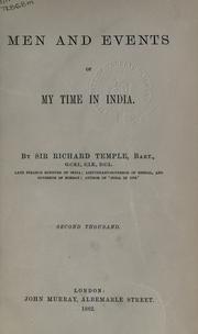 Men and events of my time in India by Sir Richard Temple