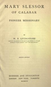 Cover of: Mary Slessor of Calabar by W. P. Livingstone
