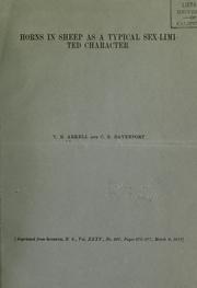 Cover of: Horns in sheep as a typical sex-limited character. by T. R. Arkell