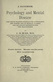A handbook of psychology and mental disease by Colonel Bell Burr