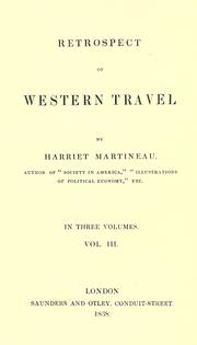 Retrospect of Western Travel-3VOLS by Harriet Martineau