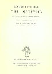 Cover of: Sandro Botticelli: The Nativity, in the National Gallery, London.