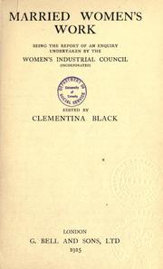 Cover of: Married women's work by Clementina Black