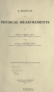 A manual of physical measurements by John Oren Reed