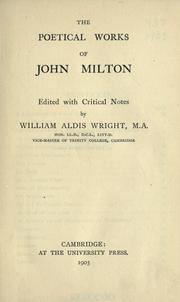 Cover of: The poetical works of John Milton by John Milton