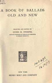 Cover of: A book of ballads: old and new.