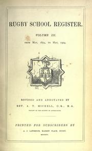 Cover of: Rugby School register by Rugby School.