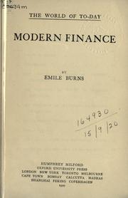 Cover of: Modern finance.