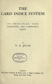 The card index system by R. B. Byles