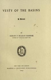 Cover of: Vesty of the basins by Sarah Pratt McLean Greene, Sarah Pratt McLean Greene