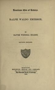 Cover of: Ralph Waldo Emerson. by Oliver Wendell Holmes, Sr.