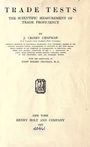 Cover of: Trade tests by J. Crosby Chapman, J. Crosby Chapman