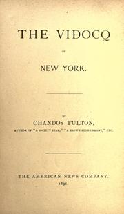 Cover of: The Vidocq of New York by Chandos Fulton