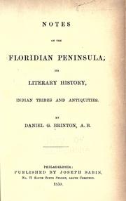 Cover of: Notes on the Floridian Peninsula by Daniel Garrison Brinton