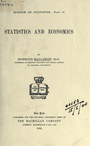 Cover of: Statistics and economics. by Richmond Mayo-Smith