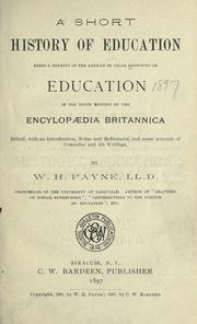 Cover of: A short history of education by Oscar Browning