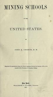 Cover of: Mining schools of the United States