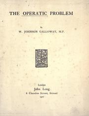 Cover of: operatic problem