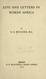 Cover of: Life and letters in Roman Africa by E. S. Bouchier
