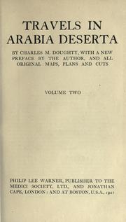 Cover of: Travels in Arabia Deserta. by Charles Montagu Doughty
