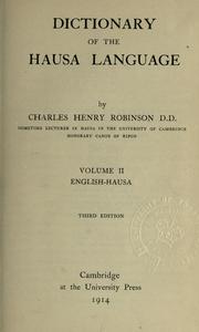 Cover of: Dictionary of the Hausa language.